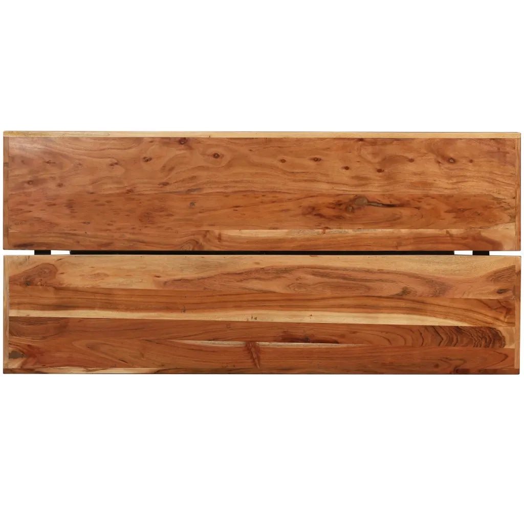 vidaXL Set da Bar 7 pz in Legno Massello di Acacia e Vera Pelle