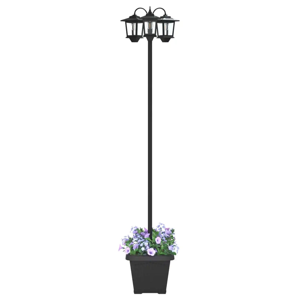 Lampione a 3 teste con vasi with LED Bulb Nero 32 x 32 x 188 cm 42042694