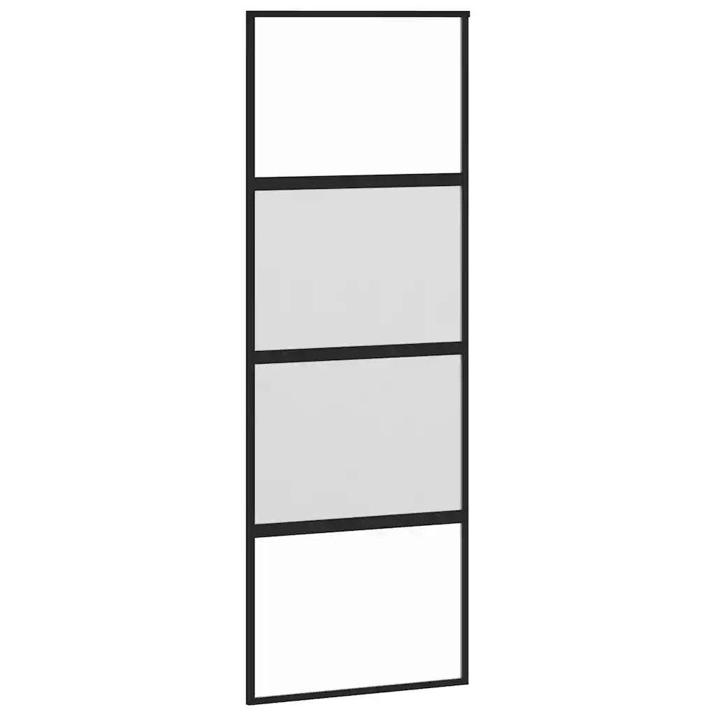 Porta Scorrevole Set Ferramenta Nera 76x205 cm Vetro Temperato
