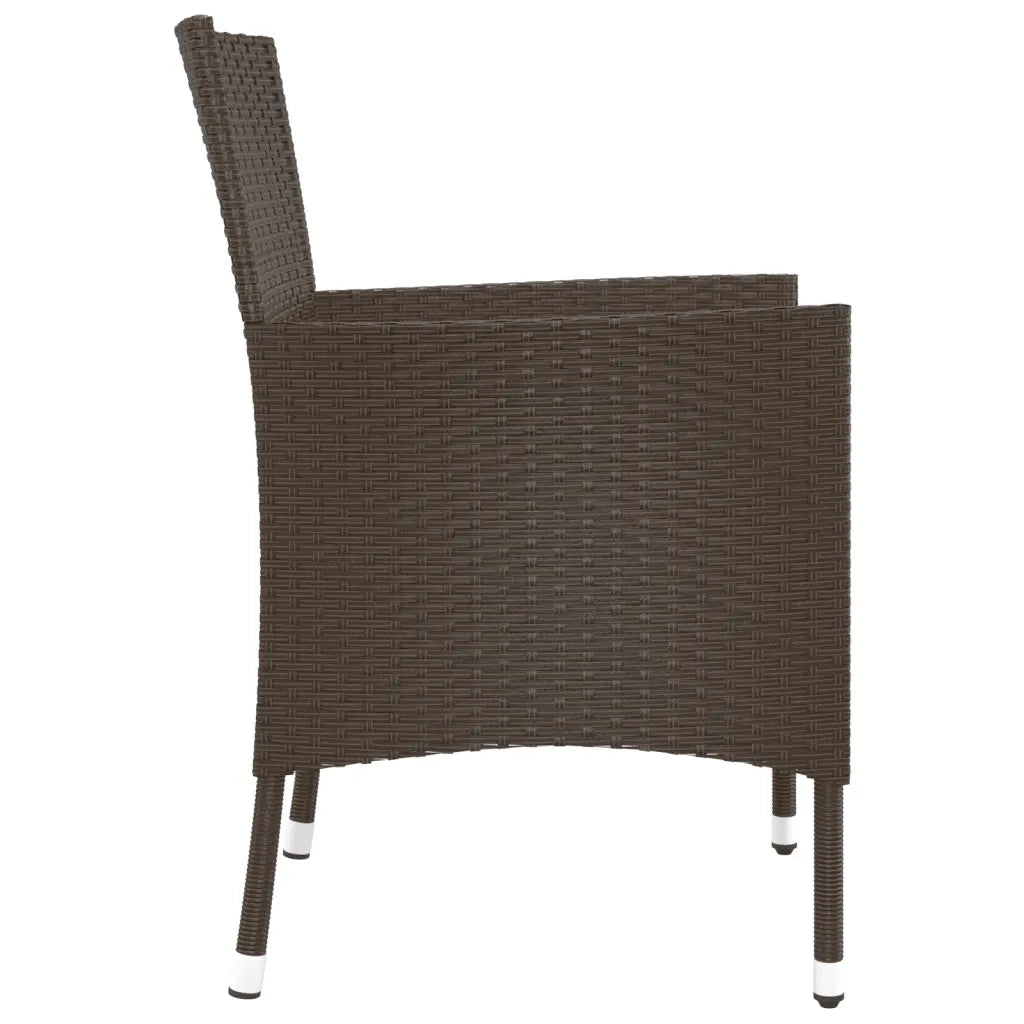 Sedie da giardino con cuscini 4 pz | Sedie da Esterno in polyrattan marrone (solo UK/IE/FI/NO)