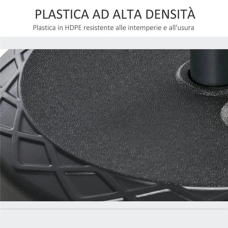 BASE PER OMBRELLONE ROTONDA Ø55CM IN PLASTICA DA 30 KG NERO