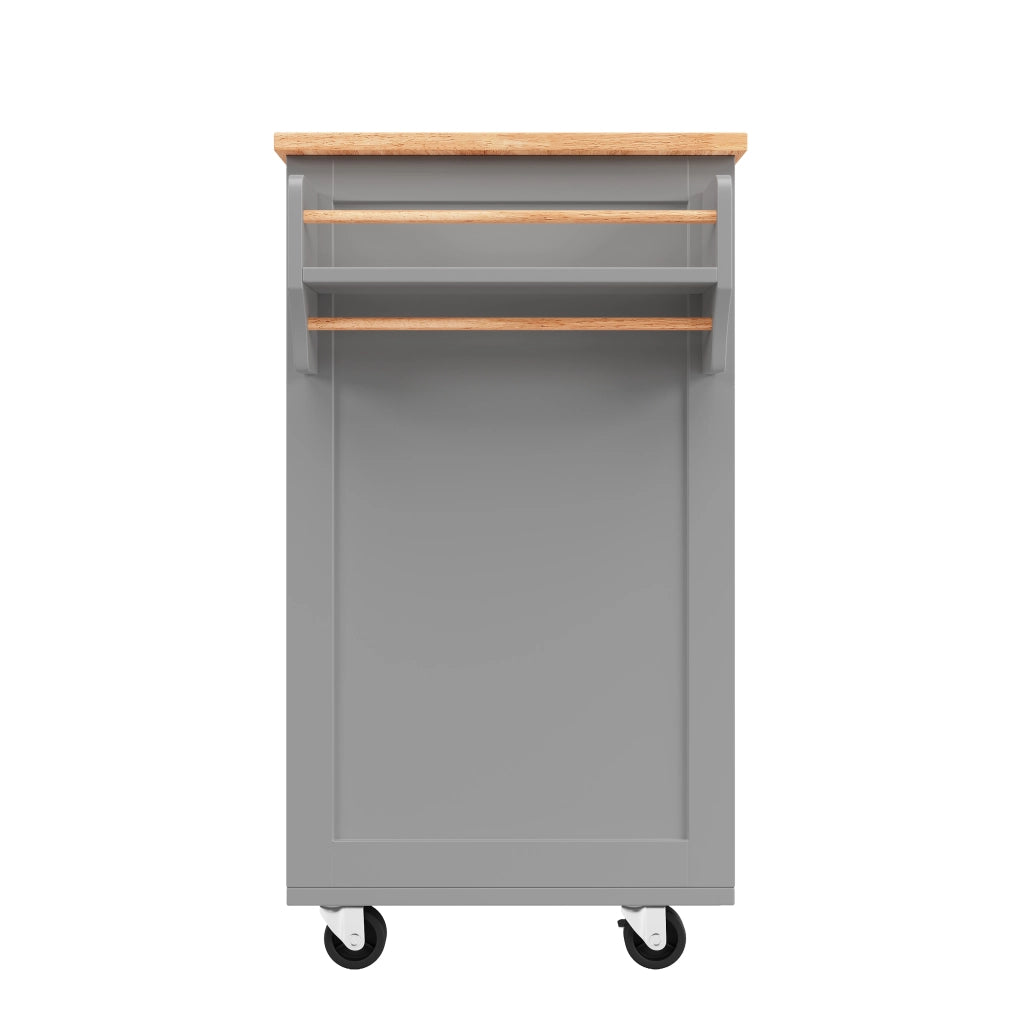 CARRELLO DA CUCINA 102x45x92 cm Grigio in MDF e metallo con ruote