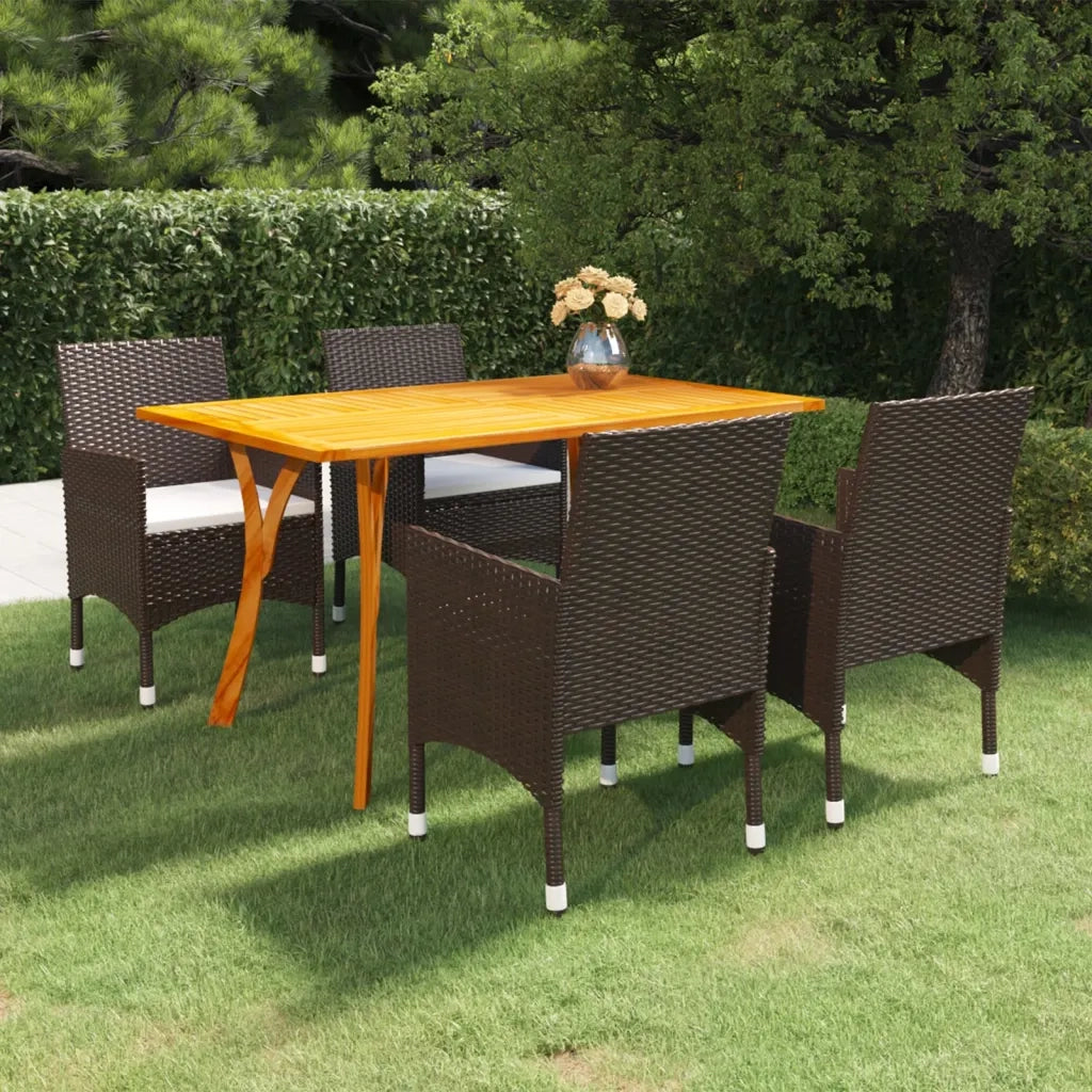 Set Mobili da Pranzo per Giardino 5 pz Marrone 3072114