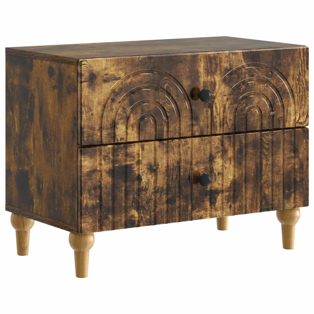 Armadio da Notte con cassetto Rovere Fumo 62 x 34,5 x 48 cm