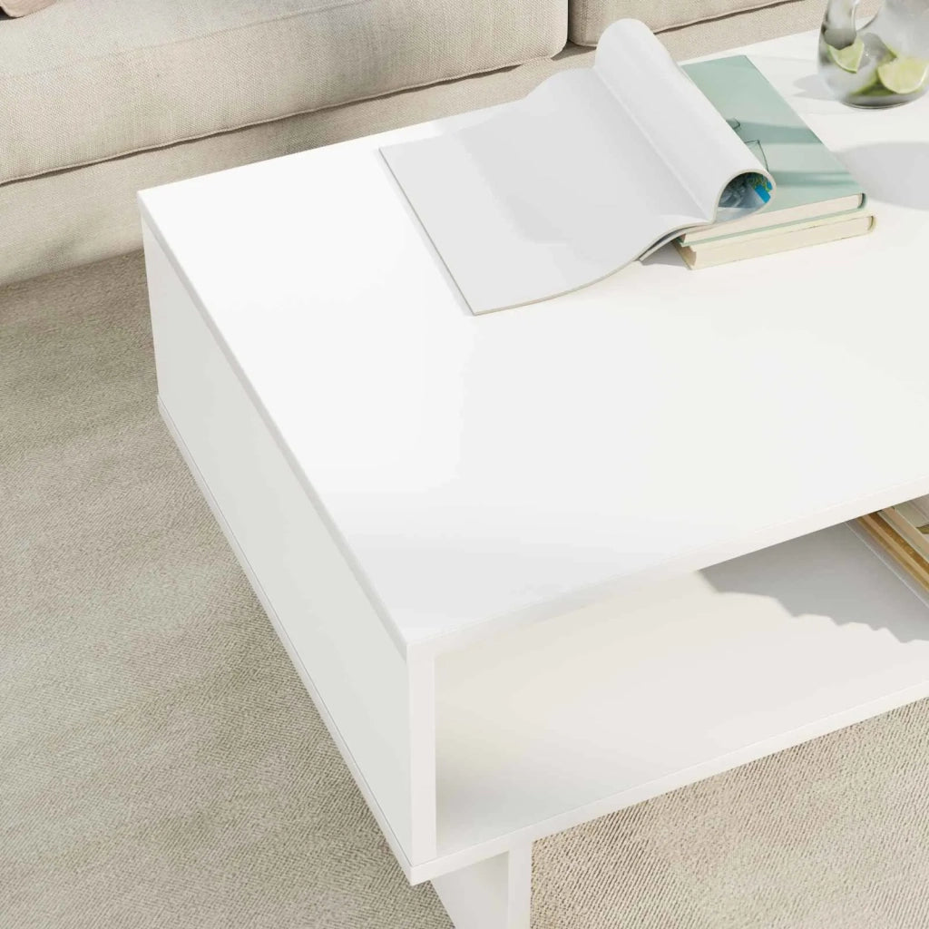 Tavolino da salotto Bianco 80 x 46 x 35 cm Legno ingegnerizzato 8000220