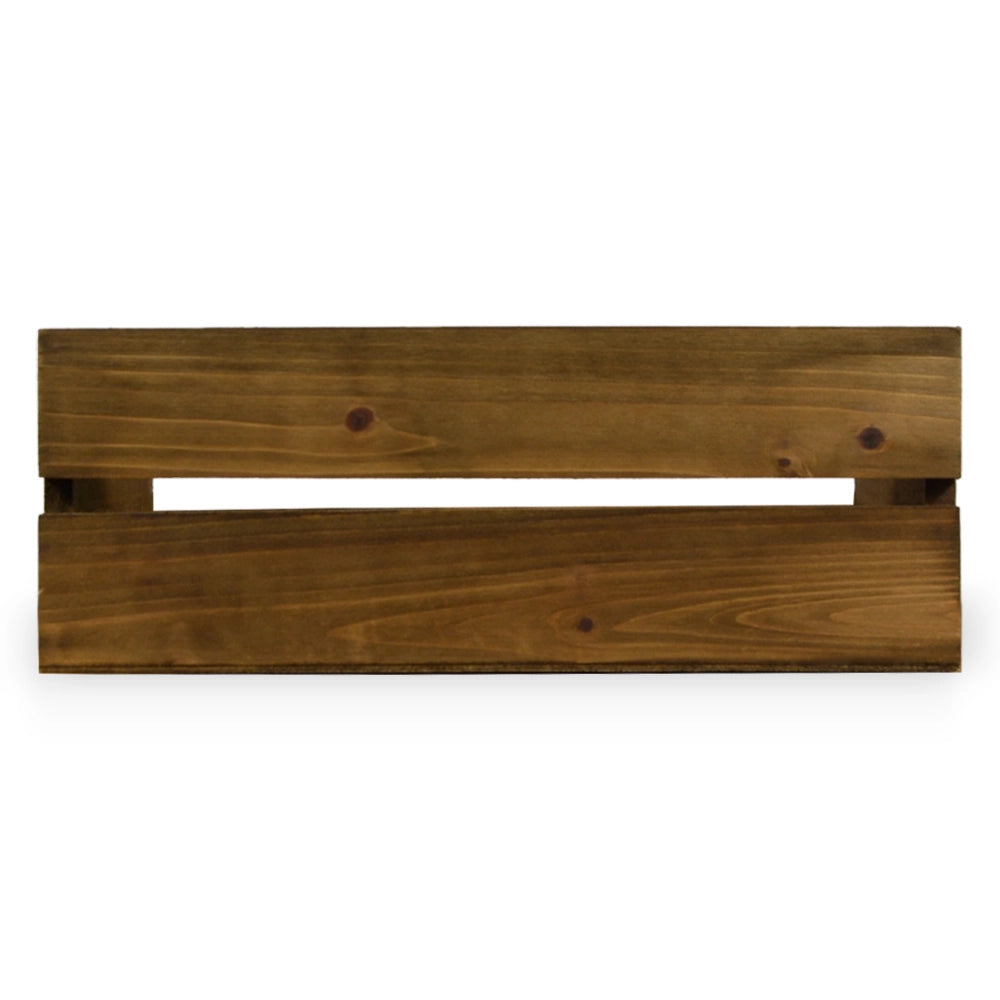 Cassettina Contenitore Portaoggetti in Legno Marrone con manici cm 40 x 28 x h15