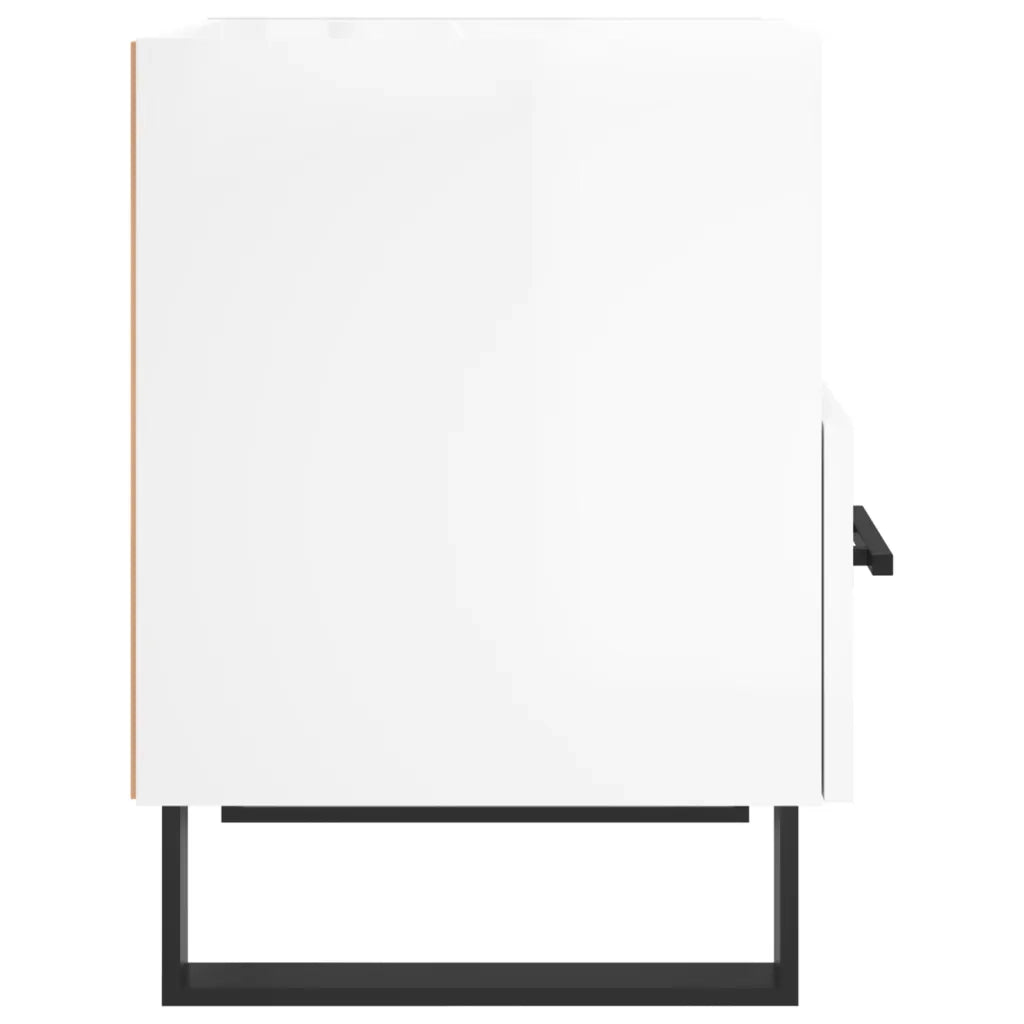 Comodini 2 pz-Set di 2 Tavolino da notte Bianco Lucido 40x35x47,5 cm in Legno Multistrato 877771