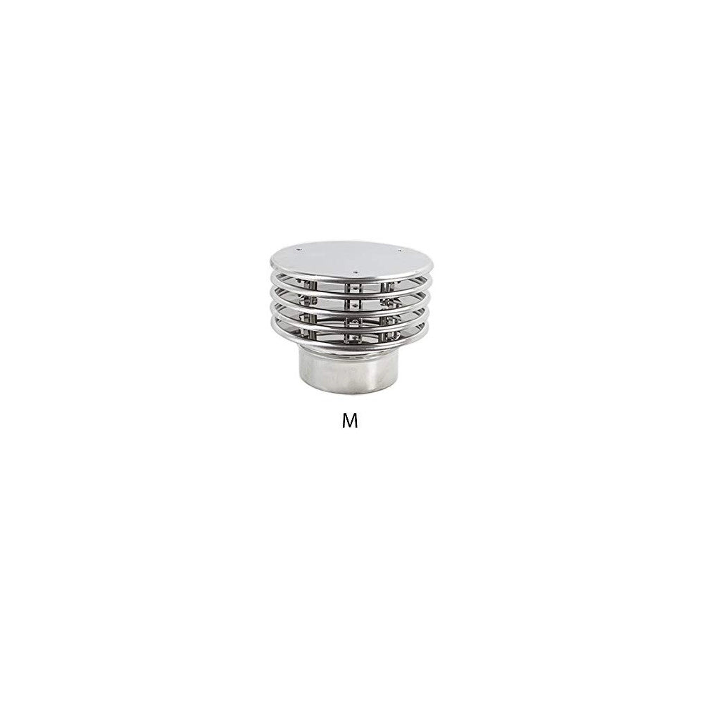 Fumaiolo da 300mm tipo con lamelle inox base tonda innesto m maschio