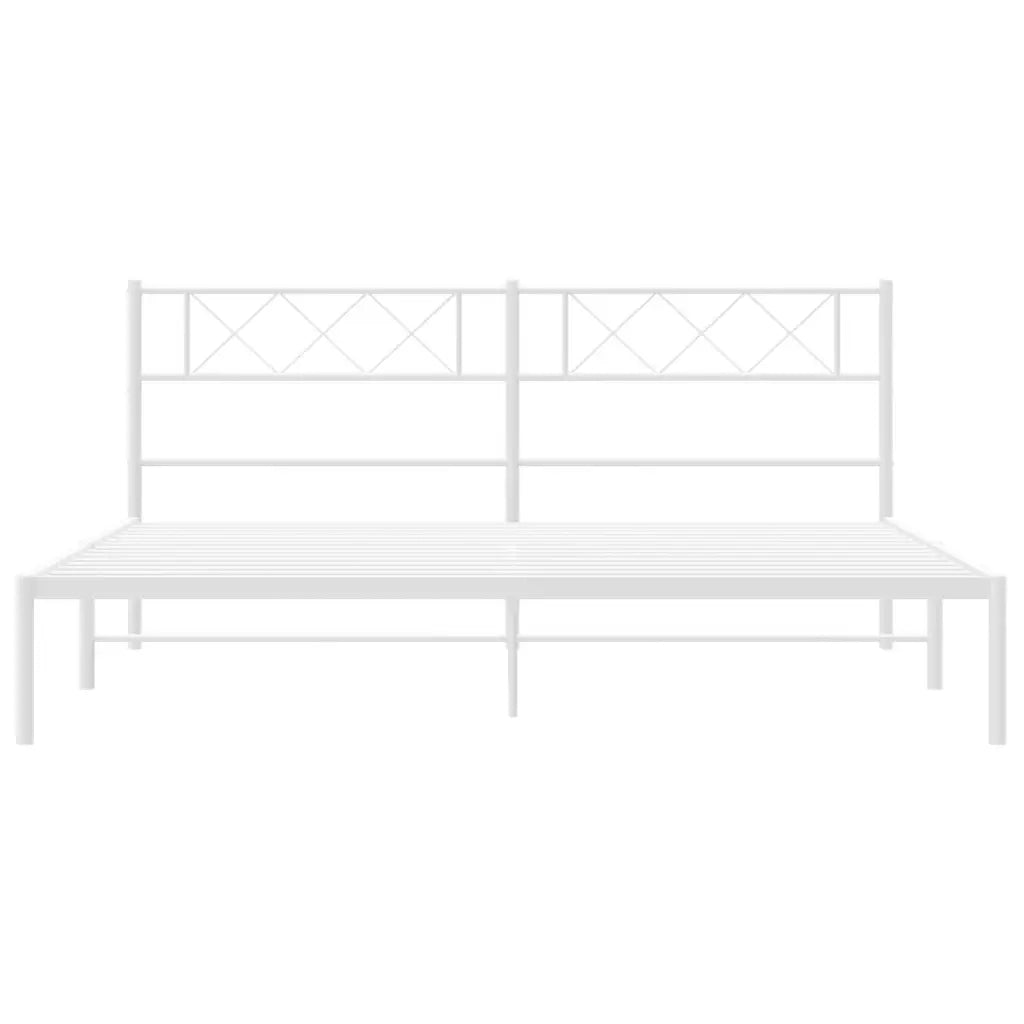 Giroletto con Testiera Metallo Bianco 200x200 cm 372333