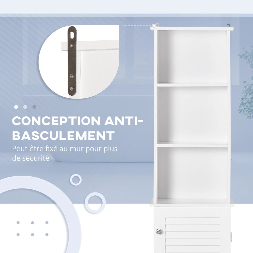 Armadietto Bagno Colonne 3 Ante ¨C zephmum ¨C Bianco MDF 80x30x180