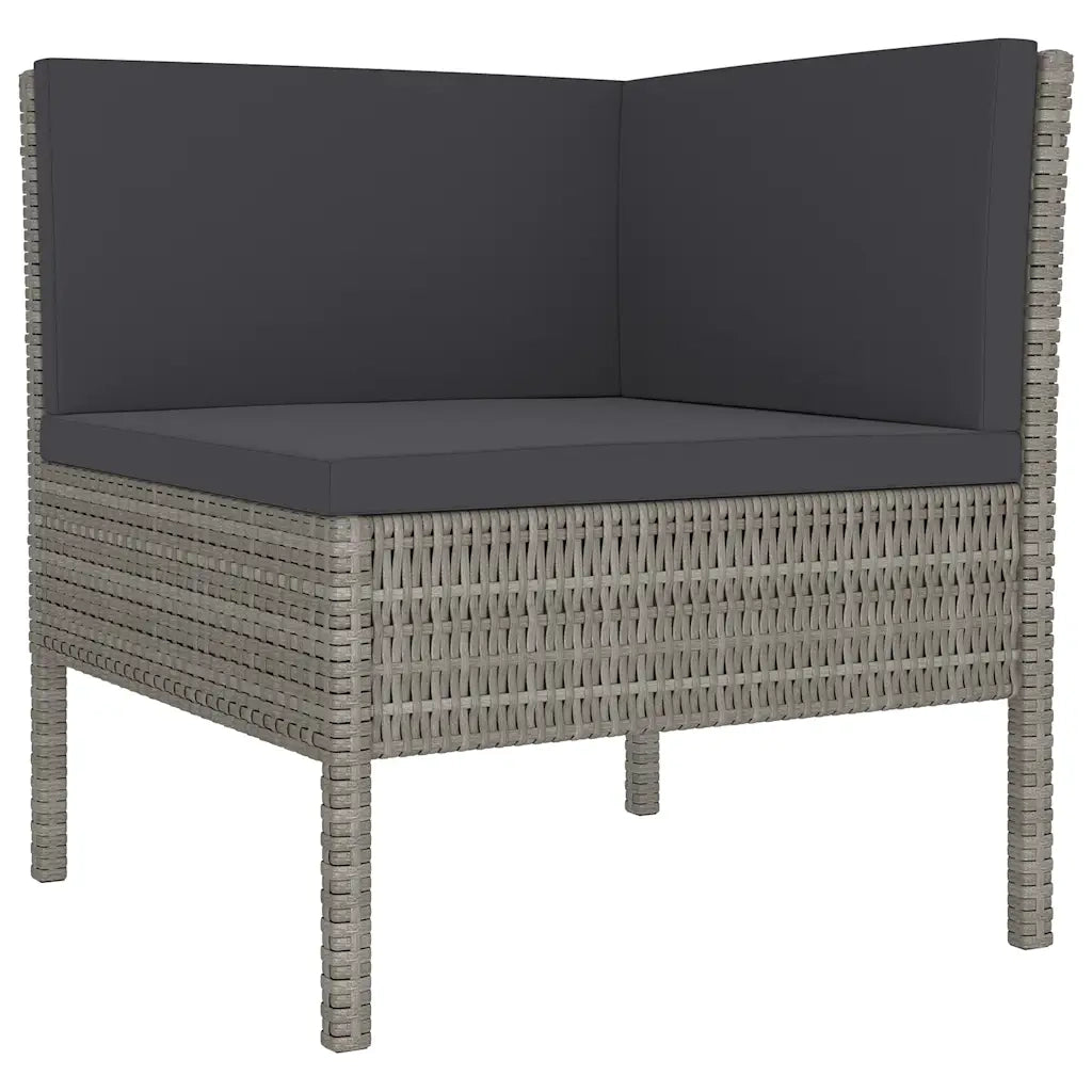 Set Divani da Giardino 13 pz con Cuscini in Polyrattan Grigio cod mxl 38447
