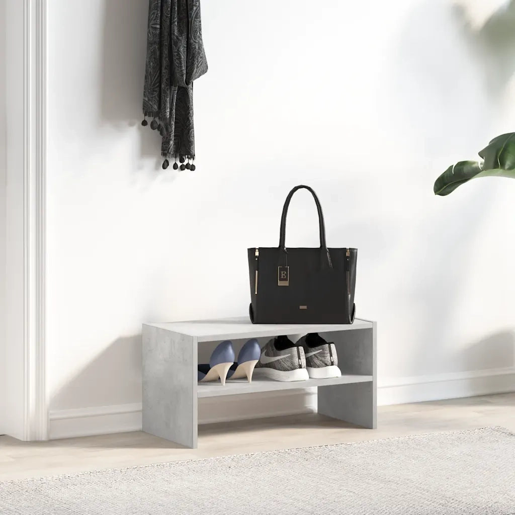 Scarpiera Impilabile Grigio Cemento 60x30x30,5 cm