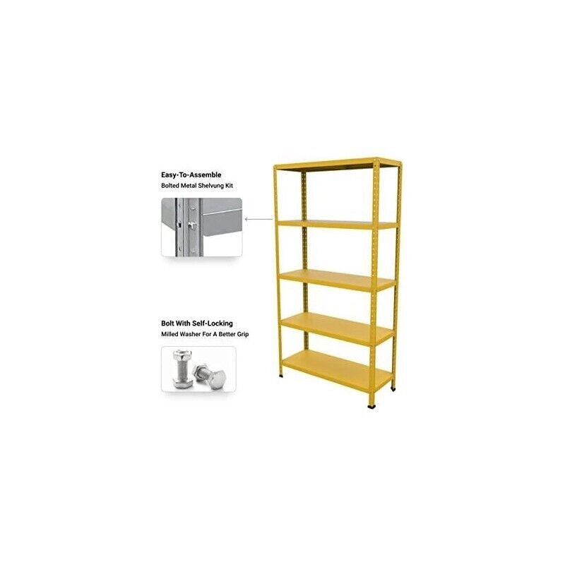 SCAFFALE IN METALLO GIALLO ETTORE KIT BULLONI 100 X 40 X H 187 CM 5 RIPIANI