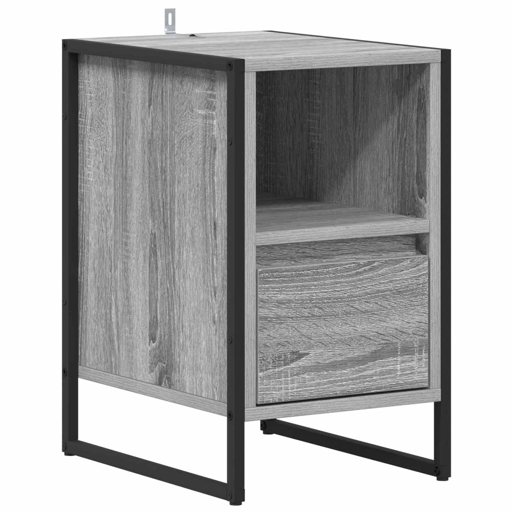 Comodino-Tavolino da notte Grigio Sonoma 39,5 x 30 x 50 cm Legno multistrato 719800