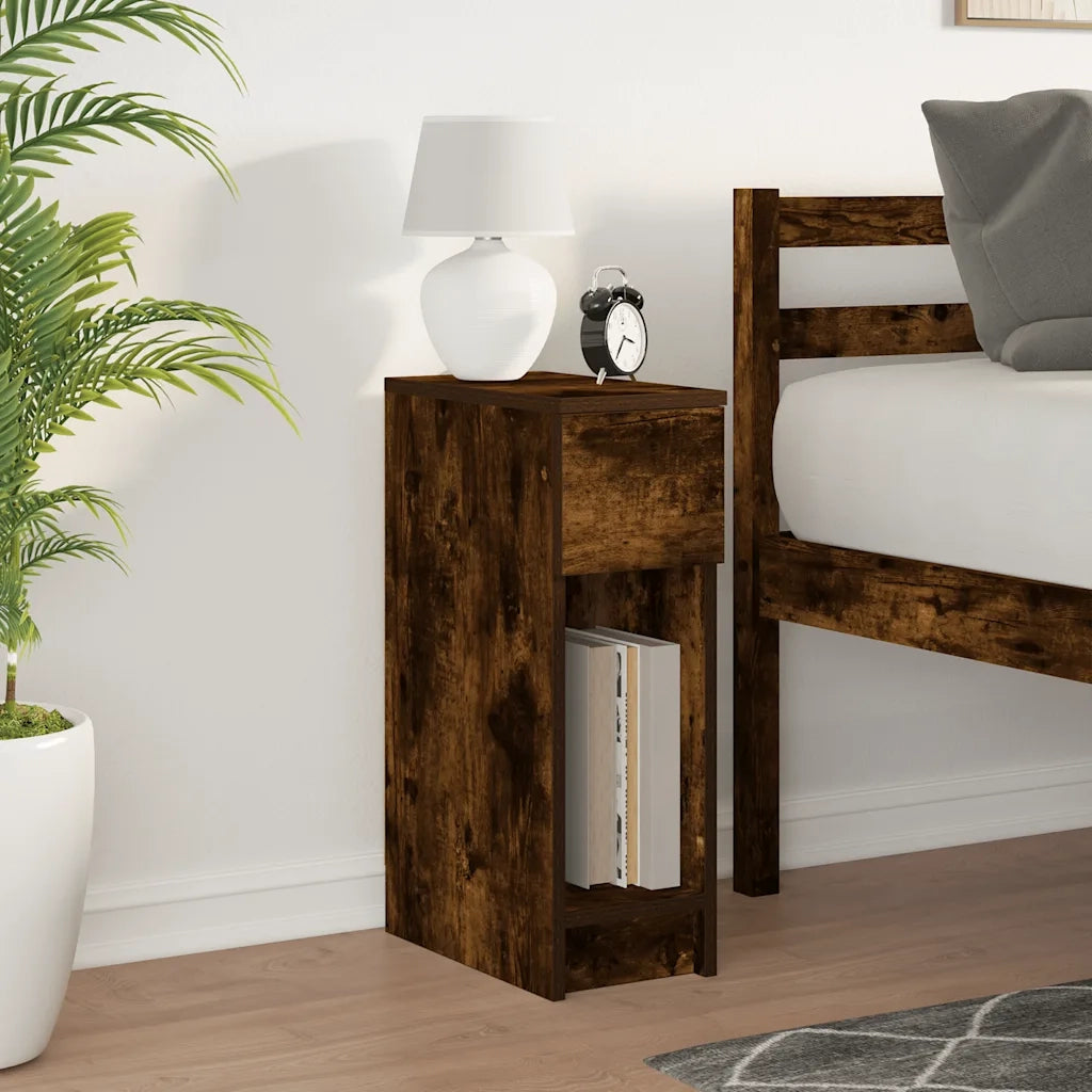 Comodino con Cassetto Rovere Fumo 20x36x60 cm 858703
