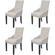 Sedie da Pranzo 4 pz Grigio Crema in Tessuto cod mxl 31448