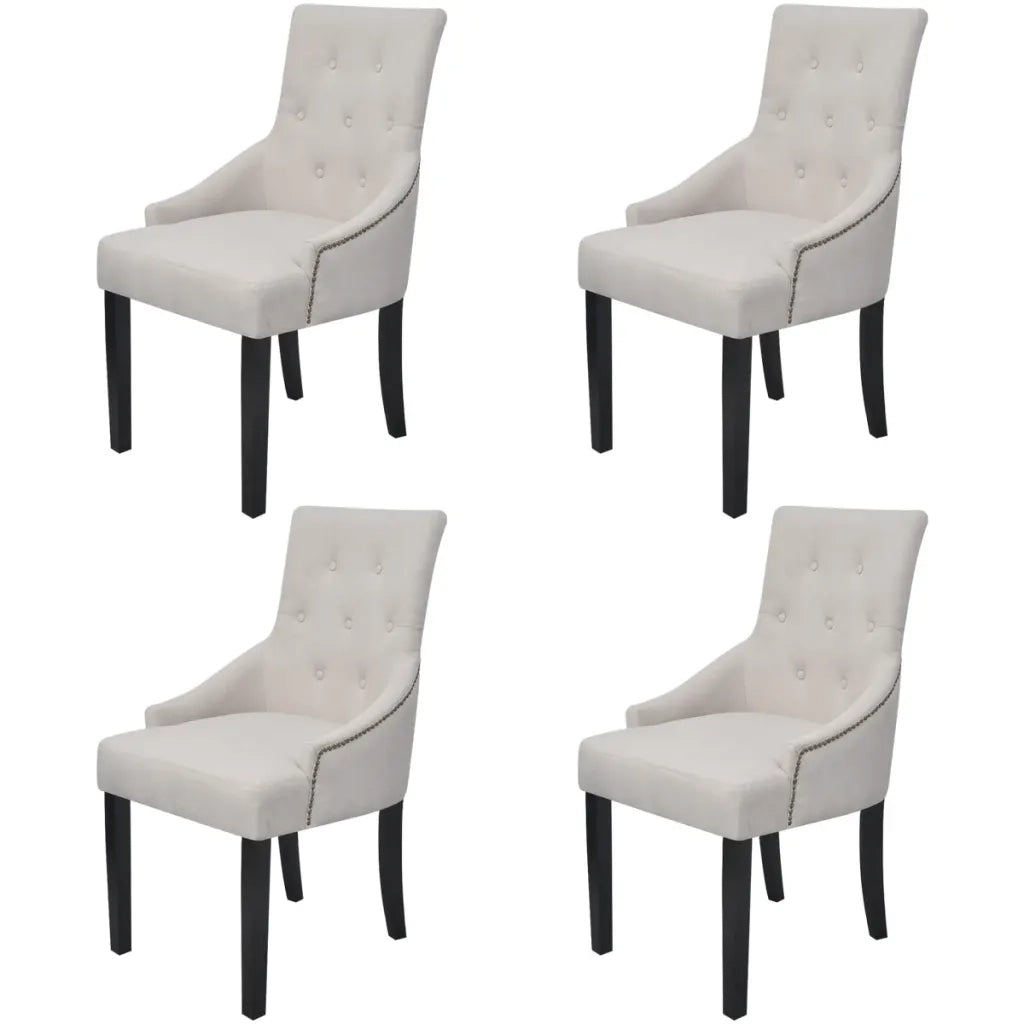Sedie da Pranzo 4 pz Grigio Crema in Tessuto cod mxl 31448