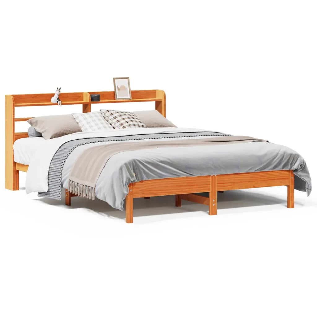 vidaXL Letto senza Materasso Marrone Cera 140x190 cm in Legno di Pino