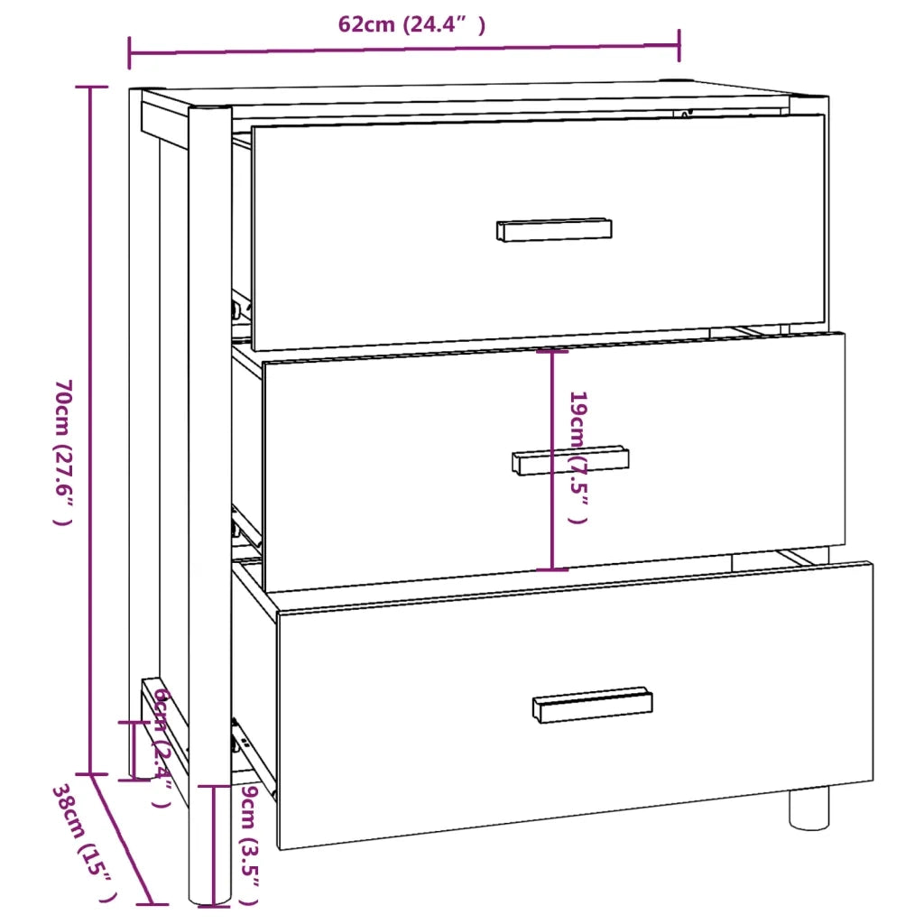 Credenza Bianca 62x38x70 cm in Legno Multistrato 345672