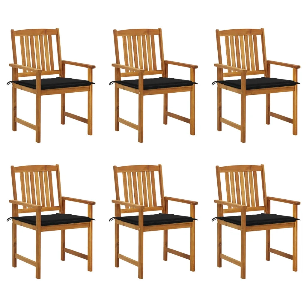 Sedie da Giardino con Cuscini 6 pz in Legno Massello di Acacia cod mxl 25521