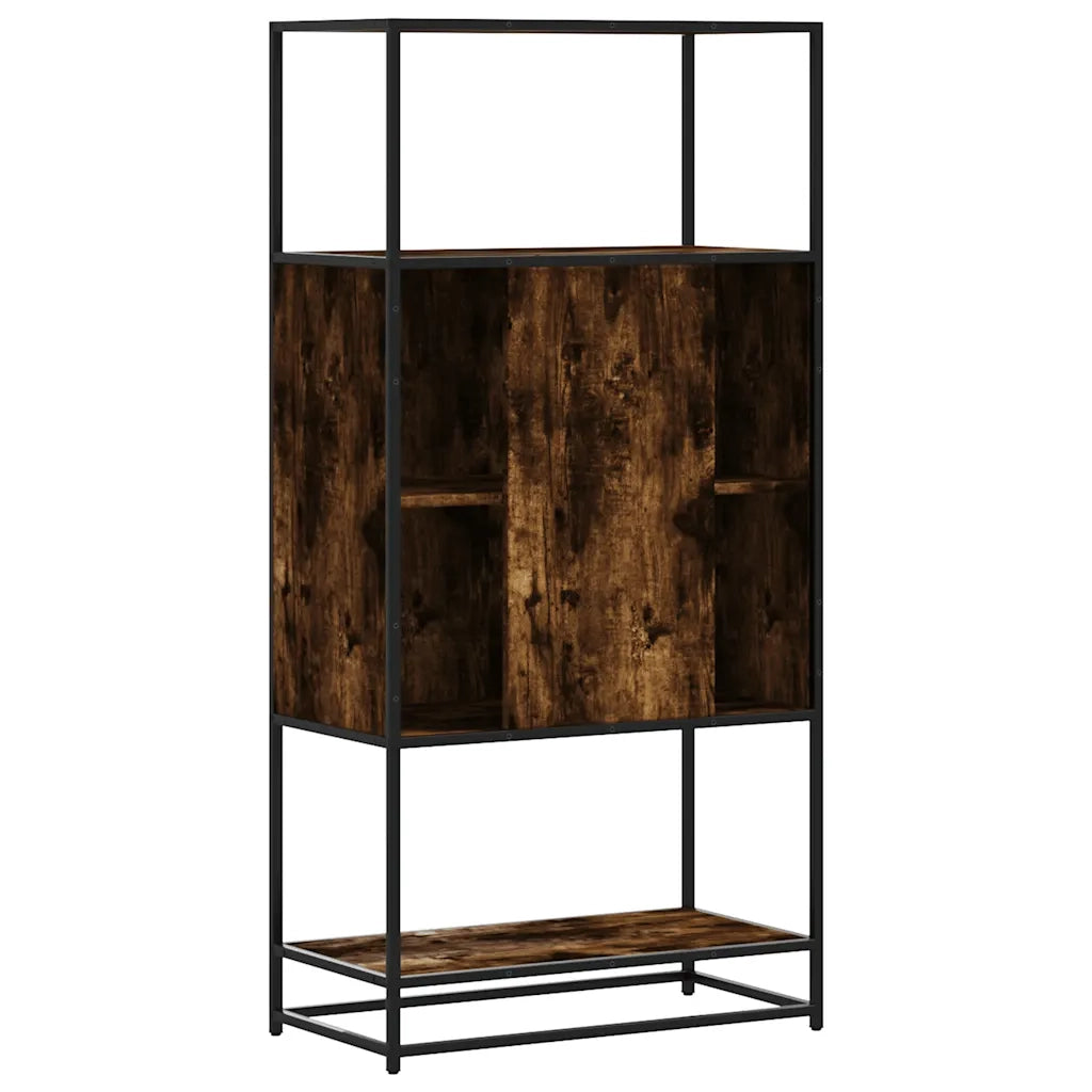 Credenza Rovere Fumo 68x35x139 cm Legno Multistrato Metallo 849041