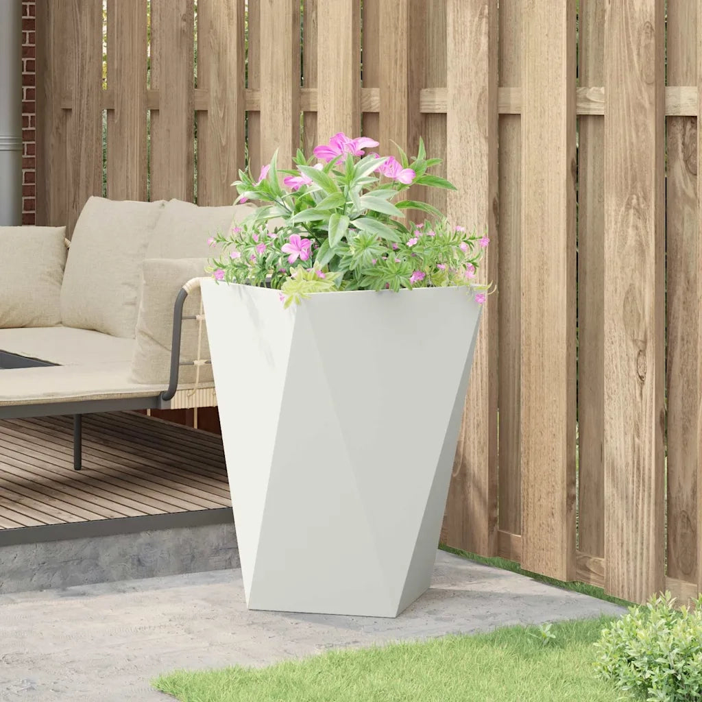 Fioriera | Cassetta per fiori | Vaso Bianco 50 x 50 x 75 cm Acciaio