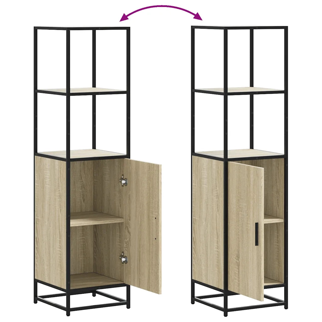 Credenza Rovere Sonoma 35,5x35x139 cm Legno Multistrato Metallo 849045
