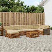 Set di divani da esterno 8 pz Naturale e Beige 3383651