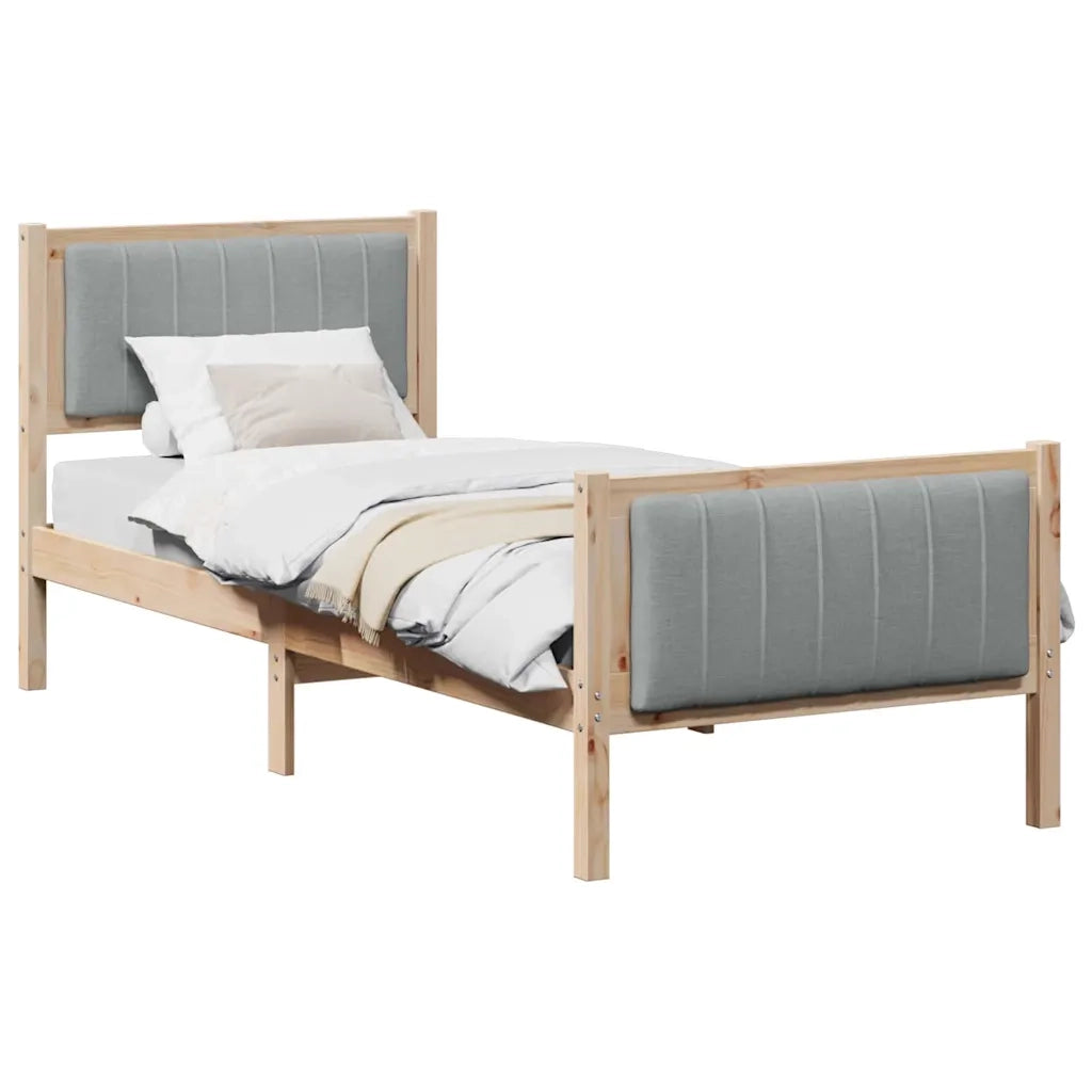 Struttura del Letto Marrone e grigio chiaro 75 x 190 cm