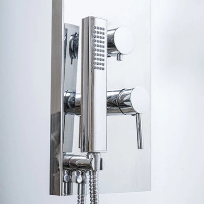 Colonna doccia multifunzione cromo lucido con 4 getti in acciaio inox