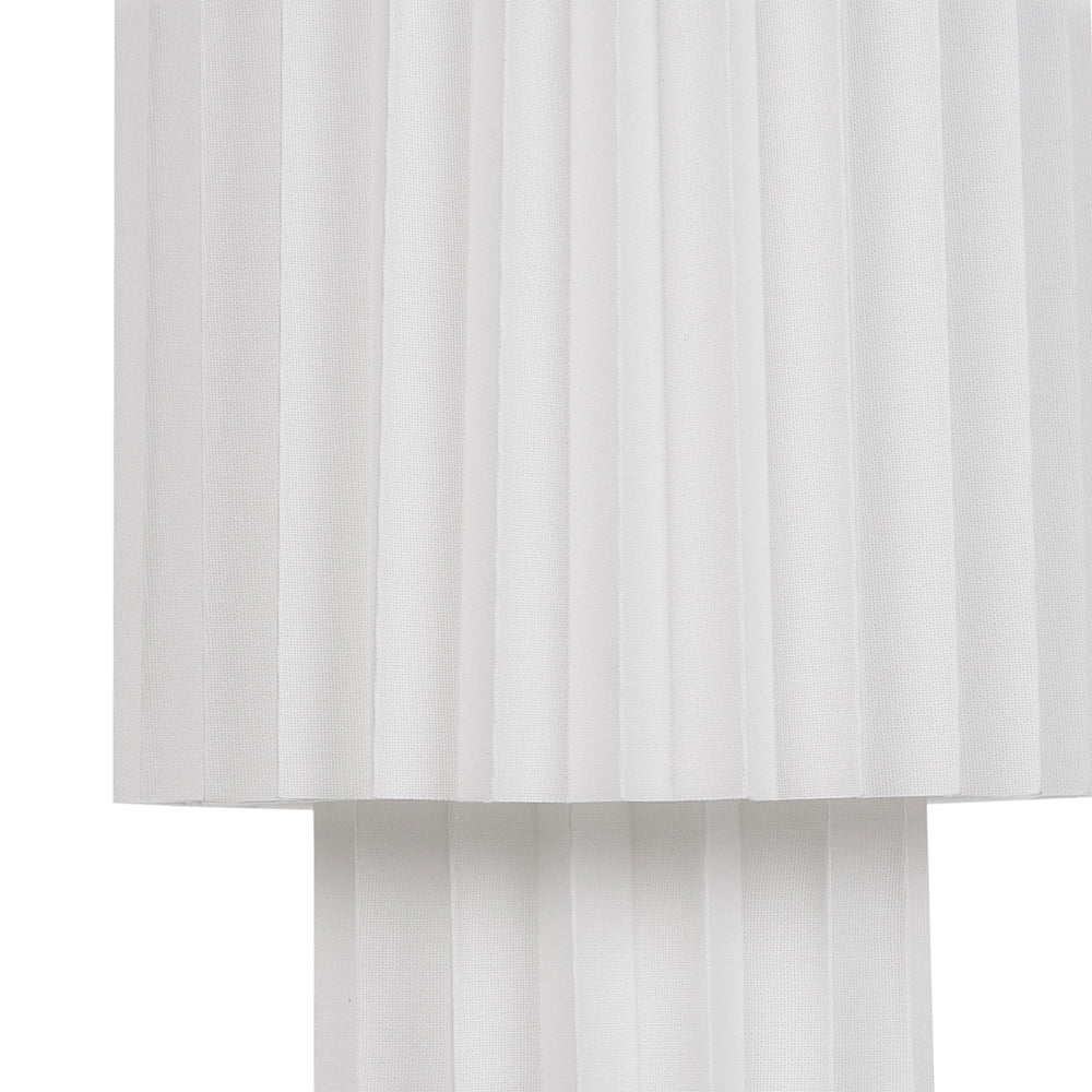 Lampada da comodino Base in lino bianco Paralume a tamburo in tessuto 40 cm Stile moderno Soggiorno Camera da letto