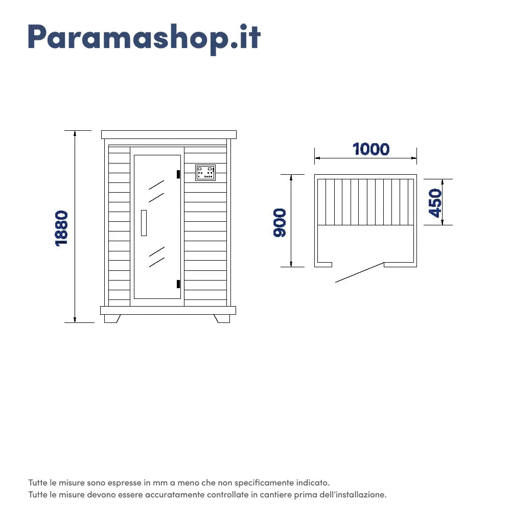 Sauna ad infrarossi 90x100 cm H188 in legno Helmock con radio integrata | Helsinki Eco