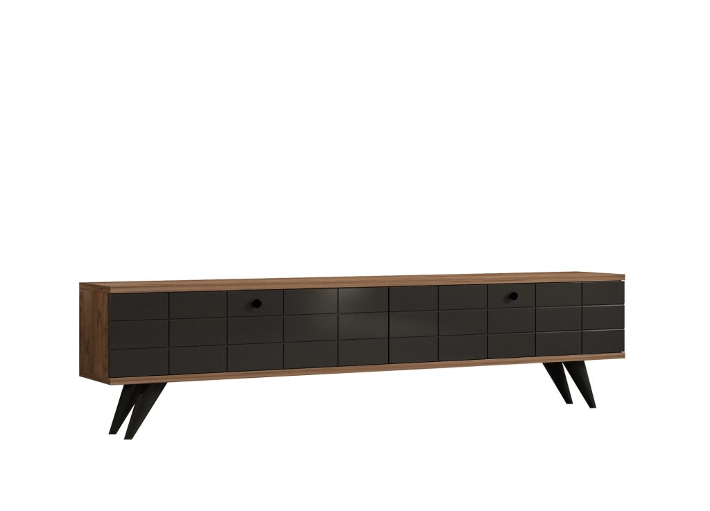 Porta TV in legno "Alberi" - 160 x 25 x 35 cm - Grigio antracite
