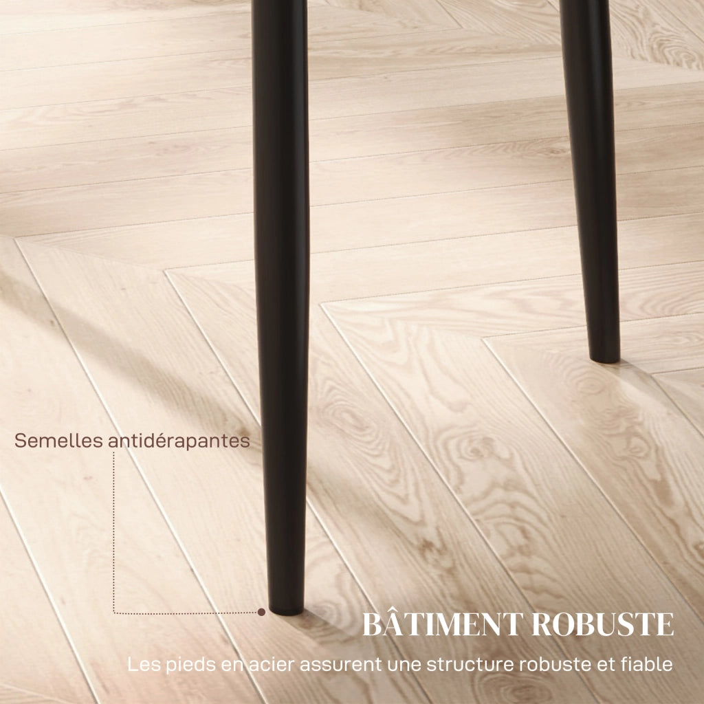 Sedia da pranzo con schienale alto ¨C zephmum ¨C rivestimento similpelle, struttura metallo, nero