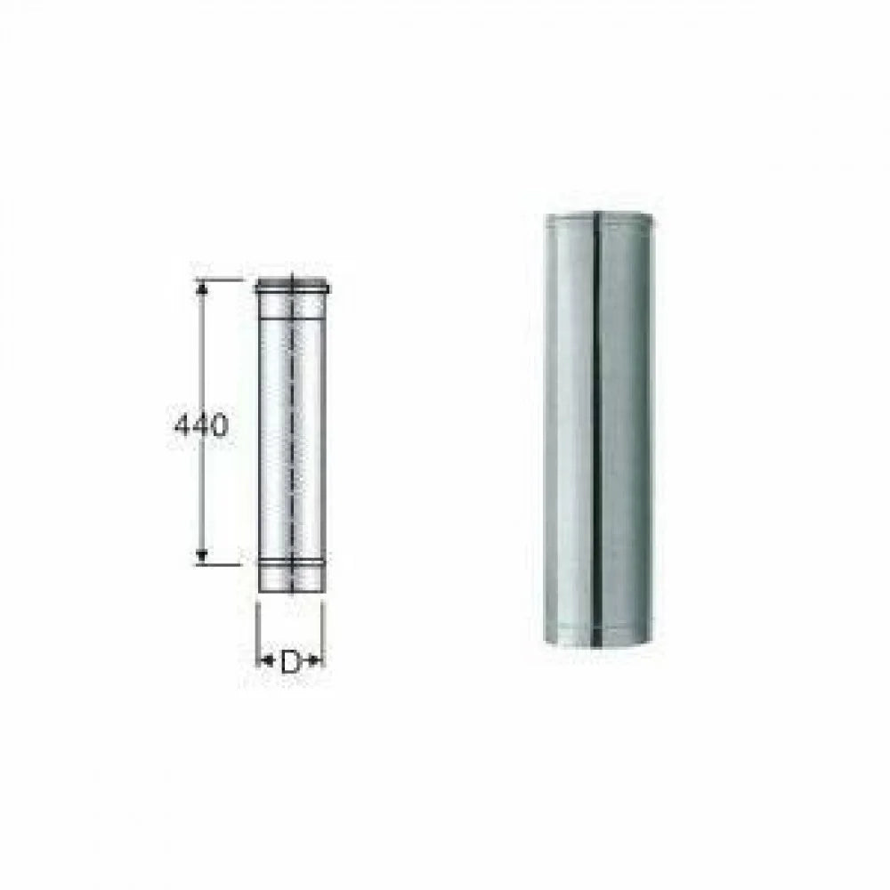 Inox mono parete aisi 316 tubo l .500 d.130