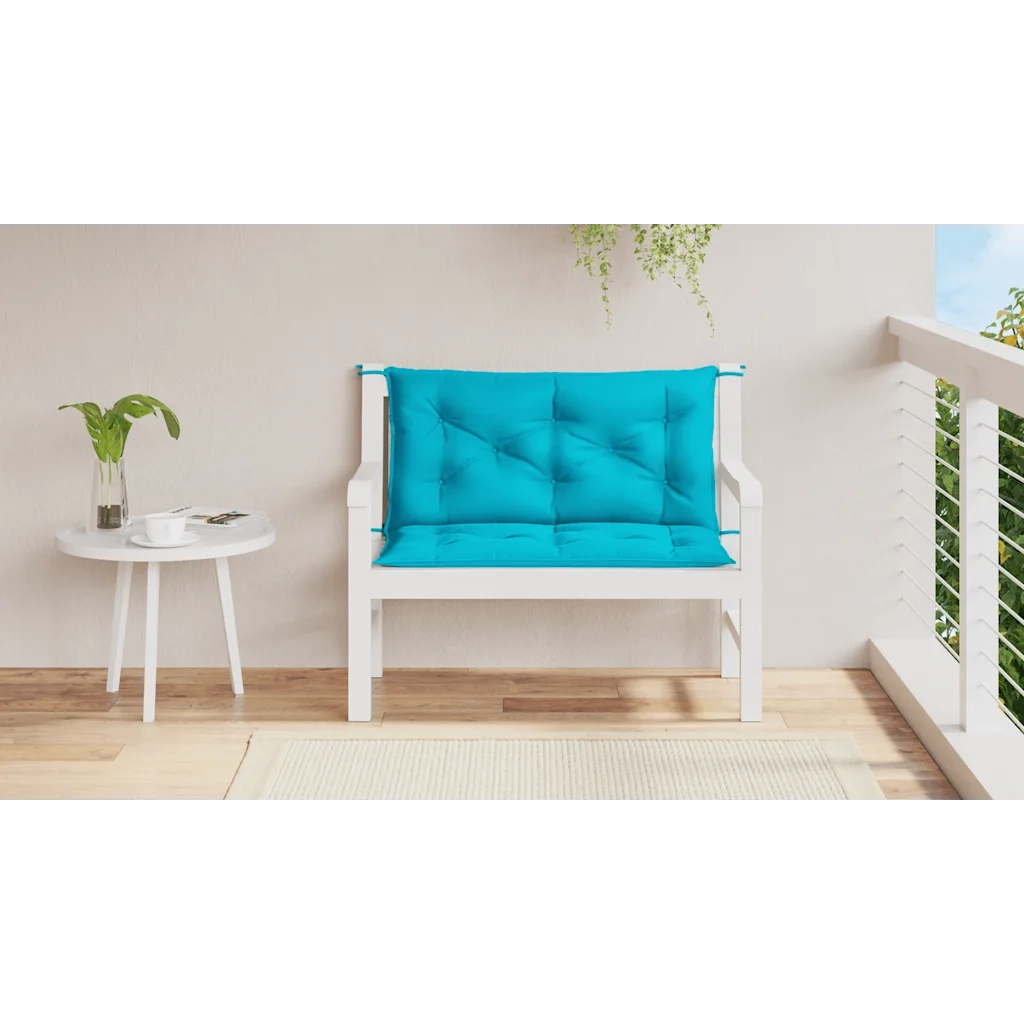 Cuscini per Panca da Giardino 2 pz | Cuscini per sedie Turchese 100x50x7 cm Tessuto