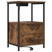 Comodino | Armadio da Notte | Mobiletto da notte Rovere fum¨¦ 40 x 31 x 60 cm Legno multistrato