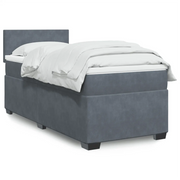 Giroletto a Molle con Materasso-Struttura Letto Grigio Scuro 90x190 cm Velluto 614995