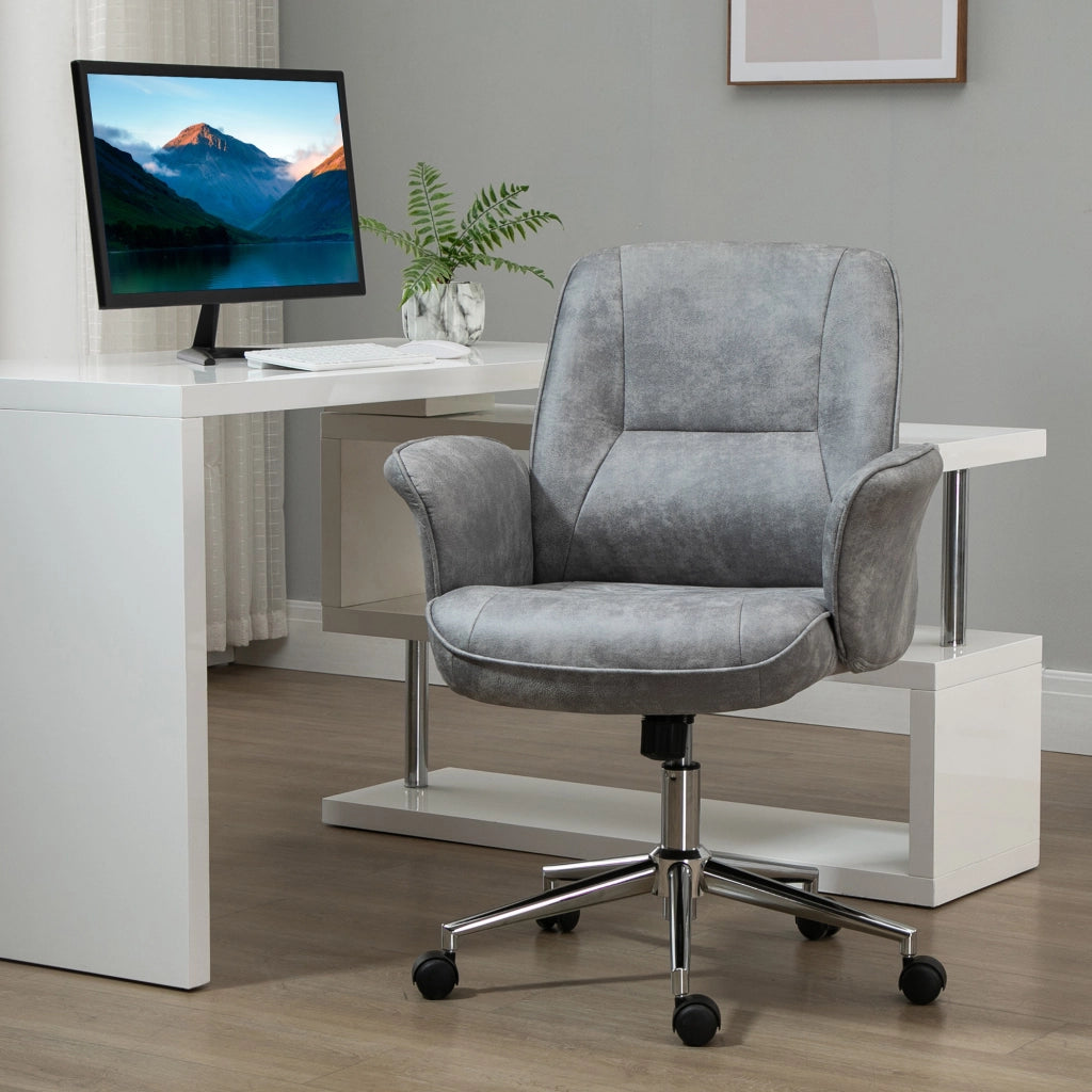Sedia da ufficio con schienale regolabile ¨C zephmum ¨C tessuto grigio chiaro