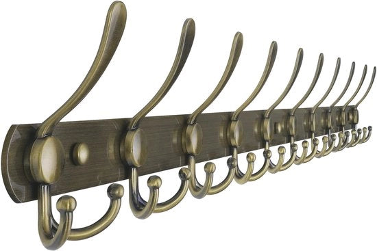 Capocapanna con 10 ganci, uncino pesante 96 cm, capocapanna a muro in acciaio inox, ganci per capocapanna per giacca, cappello, asciugamano, borsa, cappello da sole