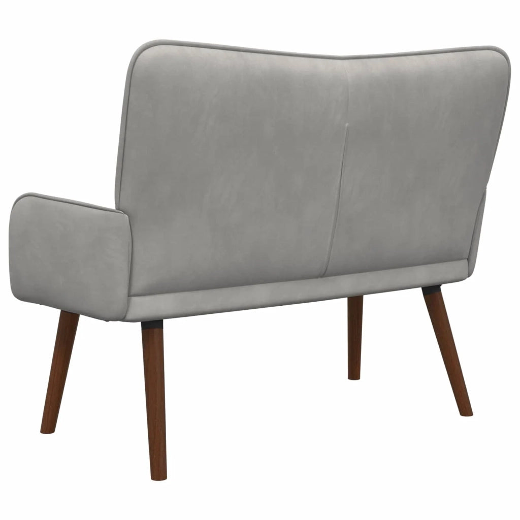 Sofa a Due Posti Grigio chiaro 115 x 61 x 87 cm Velluto