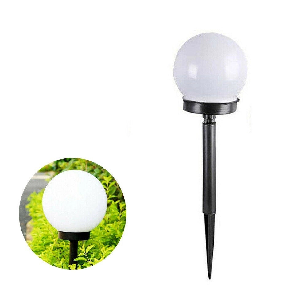 Trade Shop - 4 Lampione Solare 1 Led Giardino 10 Cm Su Picchetto Lampade Globo Per Esterni -