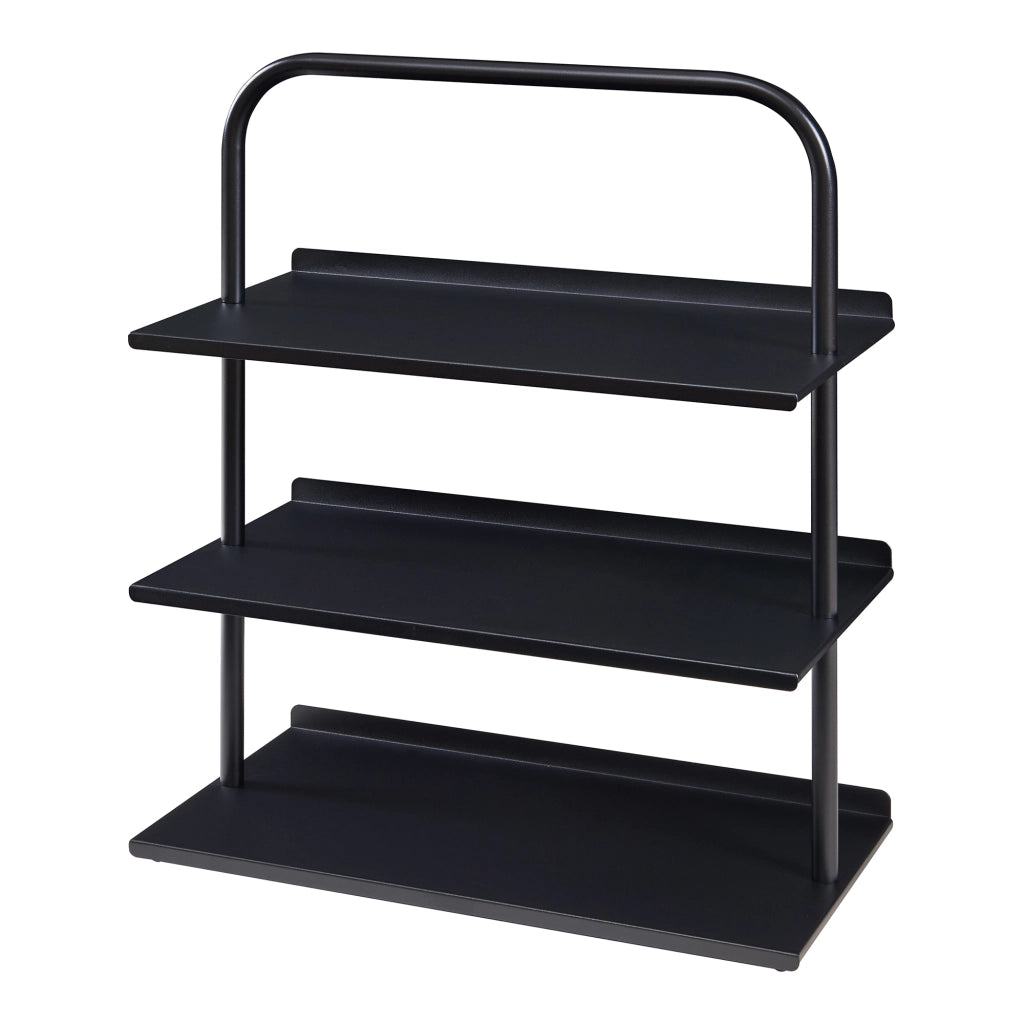 Scaffale Portascarpe Poytya Scarpiera a 3 Livelli 73 x 60 x 32 cm - Nero [en.casa]