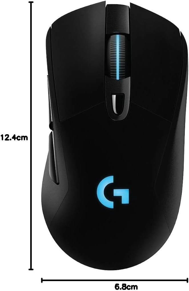 Logitech G G703 LIGHTSPEED Mouse Gaming Wireless, Sensore HERO 25K, LIGHTSYNC RGB, POWERPLAY-compatibile, Leggero 95 g e 10 g Opzionale, 25600 DPI, PC-Mac, Nero