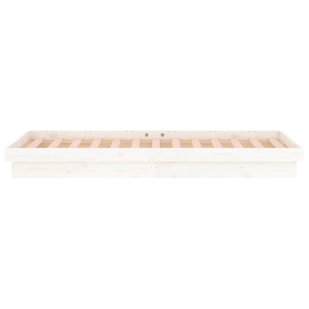 Giroletto LED-Struttura Letto con LED Bianco 75x190 cm Small Single Legno Massello 267769