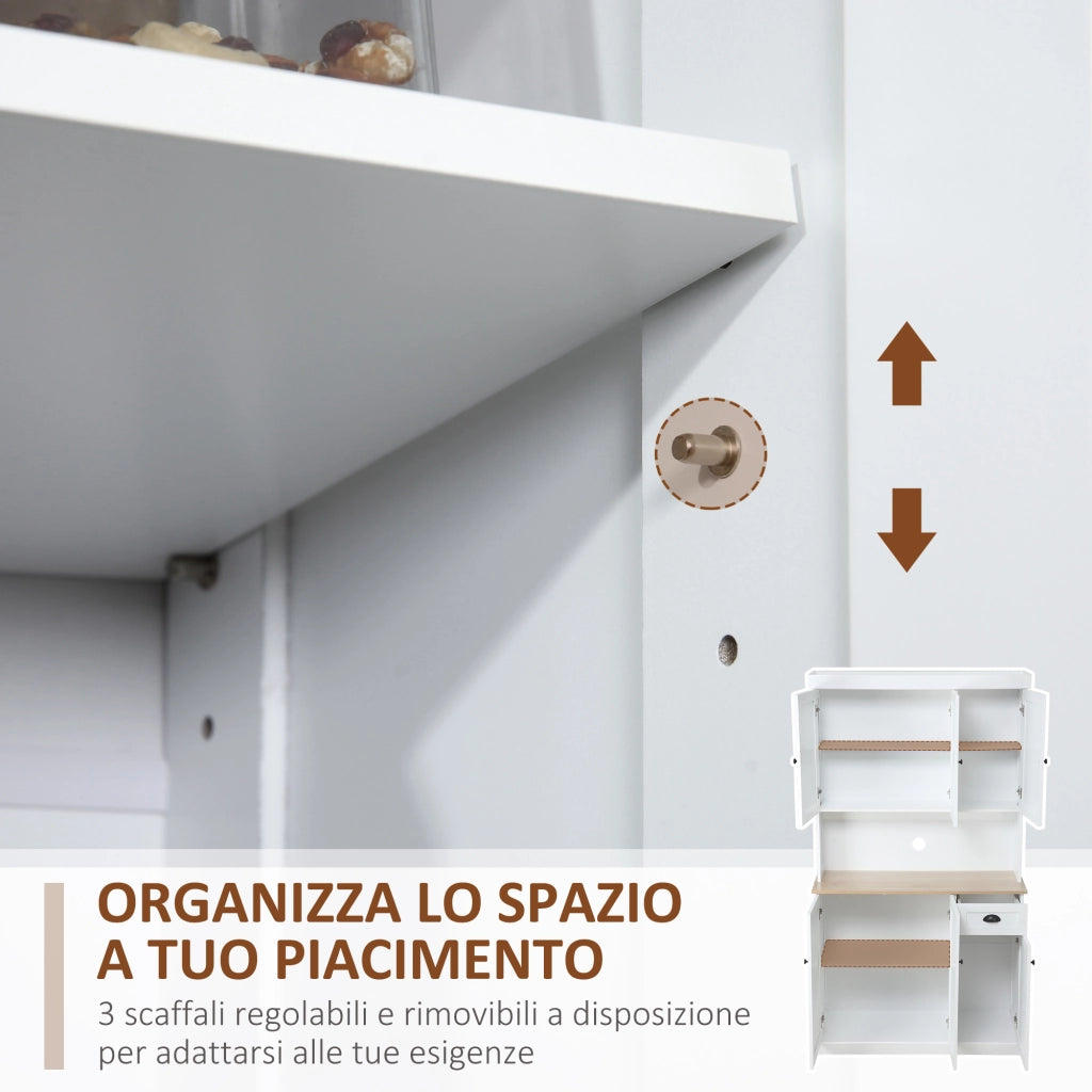 Armadio Cucina con Cassetti ¨C Zephmum ¨C Bianco 101x39x180cm