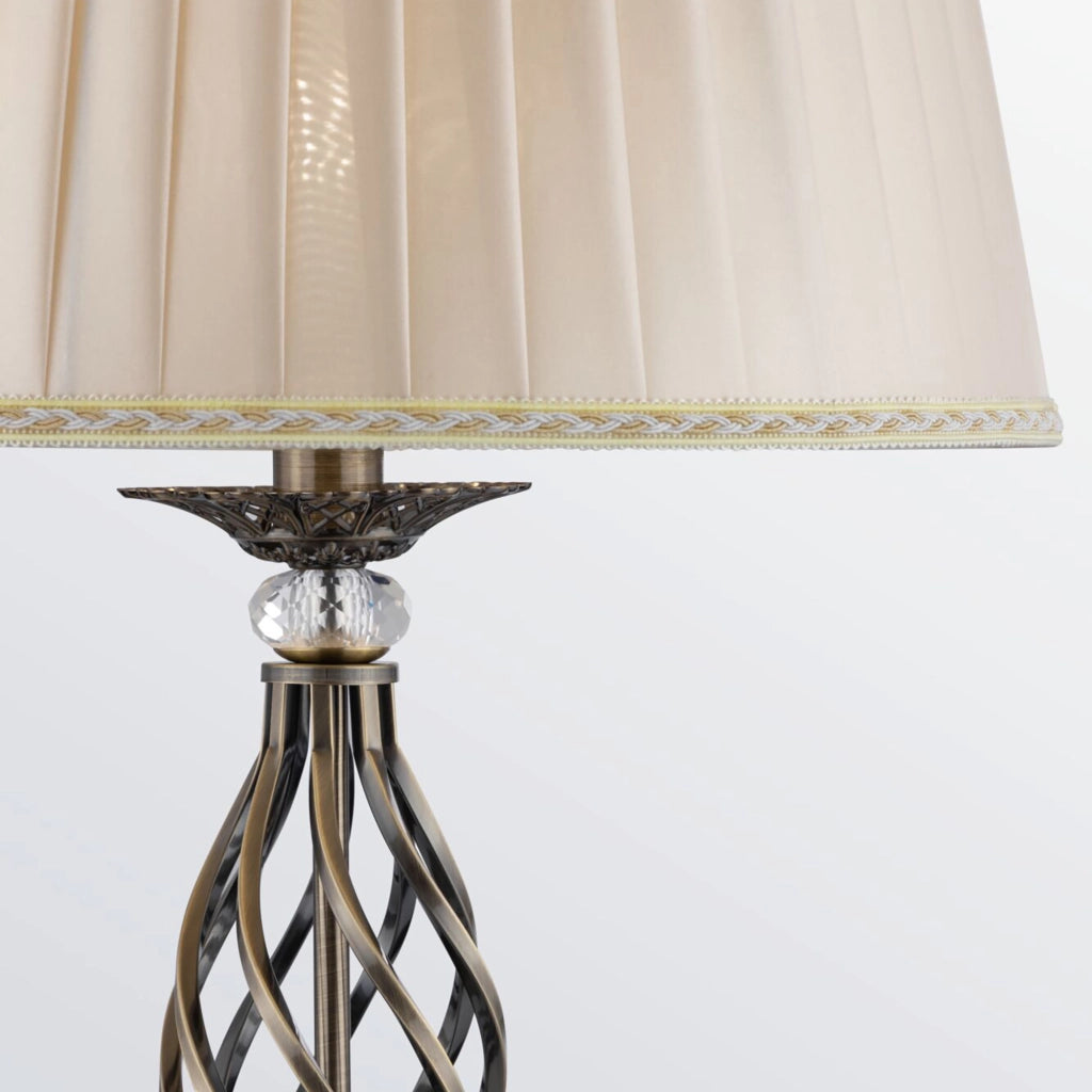 Maytoni Lampada da terra Shabby Chic Grace 1 luce E14 ottone metallo diffusore organza beige