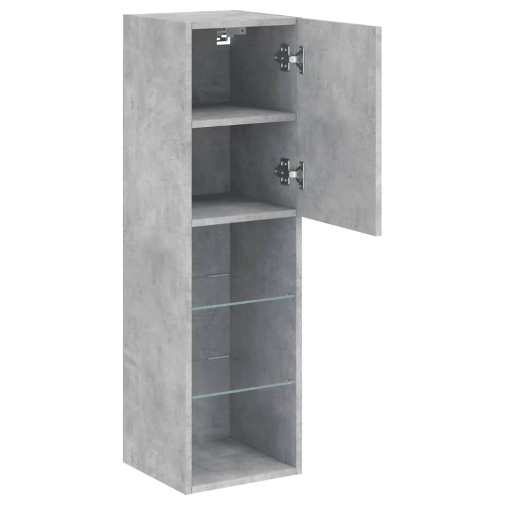 Mobile TV multimediale mensola TV credenza mobile TV per sala da pranzo soggiorno camera da letto con luci LED 30,5 x 30 x 102 cm grigio 02_0026585