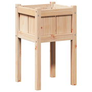 Fioriera da giardino rettangolare 40 x 40 x 70 cm resistente moderna da esterno in legno marrone naturale 02_0058386