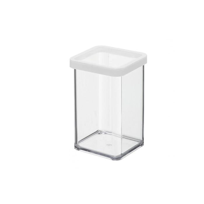 Contenitore premium quadrato (trasparente guarnizione bianca) 1lt. loft bianco